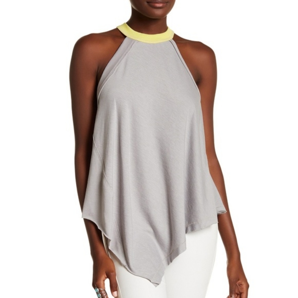 Free People Rib Halter Swing Tank Top Size L